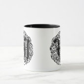 モナキアモノグラム文字WイニシャルアルファベットW マグカップ (中央)