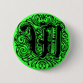 モナキアモノグラム文字WイニシャルアルファベットW 缶バッジ