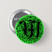 モナキアモノグラム文字WイニシャルアルファベットW 缶バッジ (正面&裏面)