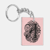 モナキア黒文字「A」 キーホルダー (正面左)