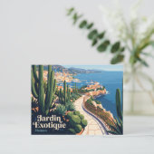 モナコのエクゾチックガーデン (Jardin Exotique) ポストカード (スタンド正面)
