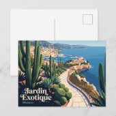 モナコのエクゾチックガーデン (Jardin Exotique) ポストカード (正面/裏面)