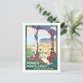モナコのモンテカルロのためのヴィンテージ旅行ポスター、 ポストカード (スタンド正面)