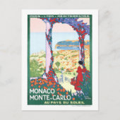モナコのモンテカルロのためのヴィンテージ旅行ポスター、 ポストカード (正面)