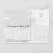 モナコインモンテカルロ有名パレスランドマーク ポストカード (裏面)