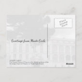 モナコインモンテカルロ有名パレスランドマーク ポストカード (裏面)