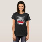 モナコオートレースモナコ国旗FormulaレーシングカーRa Tシャツ (正面フル)