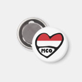 モナコカントリーコード国旗のハート, MCO マグネット (正面/裏面)