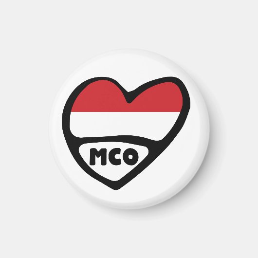 モナコカントリーコード国旗のハート, MCO マグネット (正面)
