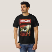 モナコグランプリ自動車レースのビンテージ旅行ポスター Tシャツ (正面フル)