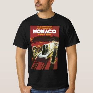 モナコグランプリ自動車レースのビンテージ旅行ポスター Tシャツ