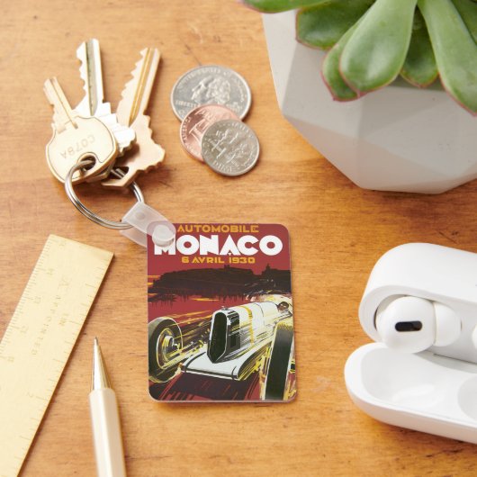 モナコグランプリ自動車レースのヴィンテージ旅行ポスター キーホルダー (デスク)