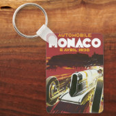 モナコグランプリ自動車レースのヴィンテージ旅行ポスター キーホルダー (正面)