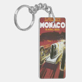 モナコグランプリ自動車レースのヴィンテージ旅行ポスター キーホルダー (正面左)