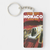 モナコグランプリ自動車レースのヴィンテージ旅行ポスター キーホルダー (正面)