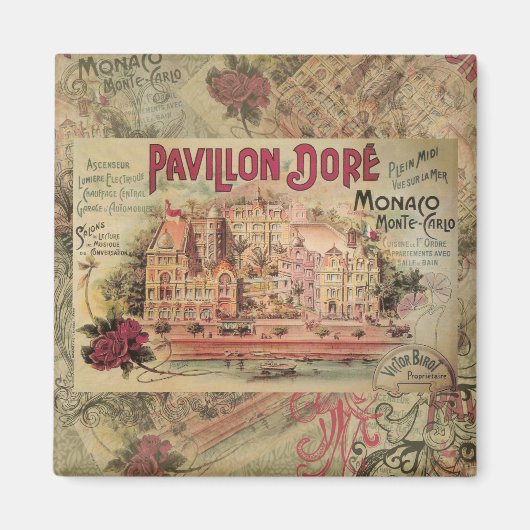 モナコファンシーヴィンテージリフランスのビエラフランス マグネット (正面)