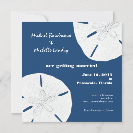 モナコブルーのサンドダラー Save the Date セーブザデート (裏面)