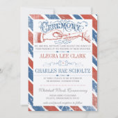 モナコブルーレッドモダンヴィンテージタイポグラフィ招待状 招待状 (正面)