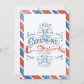 モナコブルーレッドモダンヴィンテージタイポグラフィ招待状 招待状 (裏面)