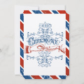 モナコブルーレッドレトロヴィンテージタイポグラフィ招待状 招待状 (裏面)