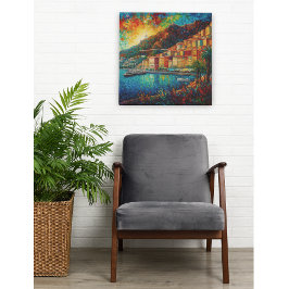 モナコモンテカルロベイインゴッホスタイル メタルプリント