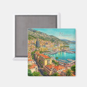 モナコモンテカルロヨーロッパ旅行水の色 マグネット (正面/裏面)