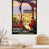 モナコモンテカルロ – ヴィンテージトラベルポスター ポスター (キッチン)