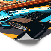 モナコヴィンテージ旅行イラストレーション ポスター (角)