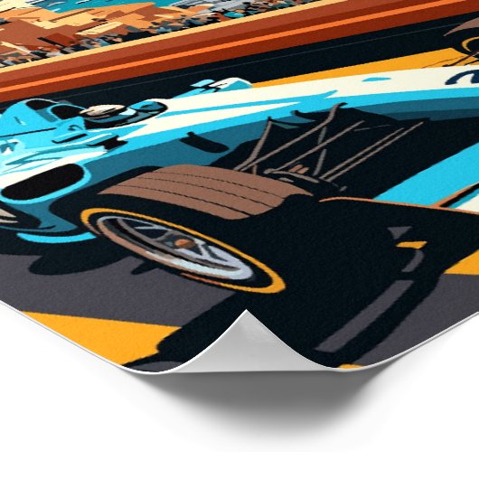 モナコヴィンテージ旅行イラストレーション ポスター (角)