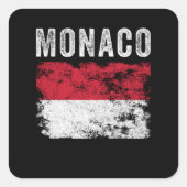 モナコ動揺して国旗 – モナカン国旗 スクエアシール (正面)