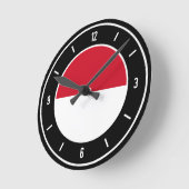 モナコ国エレガント旗 ラウンド壁時計 (傾斜)