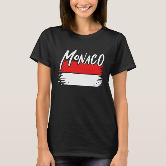 モナコ国旗のギフトプレミアム Tシャツ (正面)