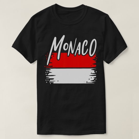 モナコ国旗のギフト Tシャツ (デザイン正面)