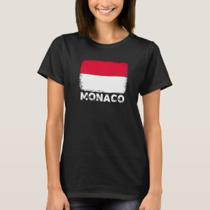 モナコ国旗のサポートモナコ族の女性男性 Tシャツ