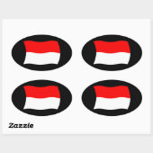 モナコ国旗のシール 楕円形シール (シート)