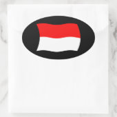 モナコ国旗のシール 楕円形シール (バッグ)