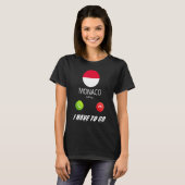モナコ国旗の土産モナコが電話している Tシャツ (正面フル)