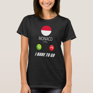 モナコ国旗の土産モナコが電話している Tシャツ
