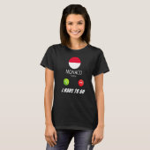モナコ国旗の土産モナコが電話している Tシャツ (正面フル)