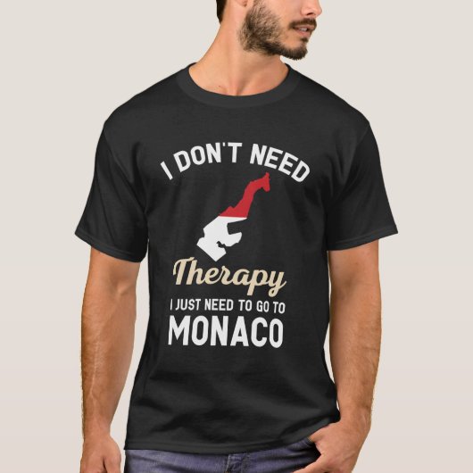モナコ国旗の地図クリスマスの旅行ギフト Tシャツ (正面)