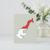 モナコ国旗の地図フルサイズ ポストカード (スタンド正面)