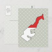 モナコ国旗の地図フルサイズ ポストカード (正面/裏面)