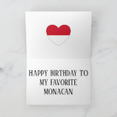 モナコ国旗の愛国的誕生日 カード (内部)