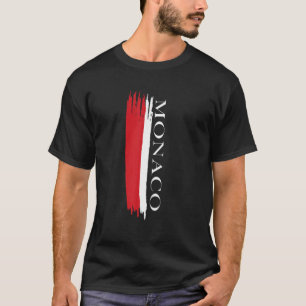 モナコ国旗の色のストライプ Tシャツ