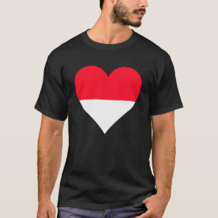 モナコ国旗ハートモナコギフトラブモナコプルラブ Tシャツ