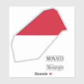 モナコ国旗魅力的の愛国地図 シール (シート)