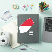 モナコ国旗魅力的の愛国地図 シール (iPadカバー)