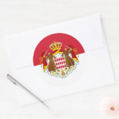 モナコ国旗&コート・オブ・アームズ ラウンドシール (封筒)