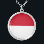 モナコ国旗 シルバープレートネックレス<br><div class="desc">モナコ国旗。</div>