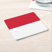 モナコ国旗 スクエアペーパーコースター (アングル)